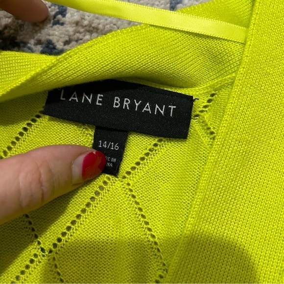 Lane Bryant Green Knit Open-Front Long Sleeve Open Front Cardigan Size 14/16 - Picture 7 of 11